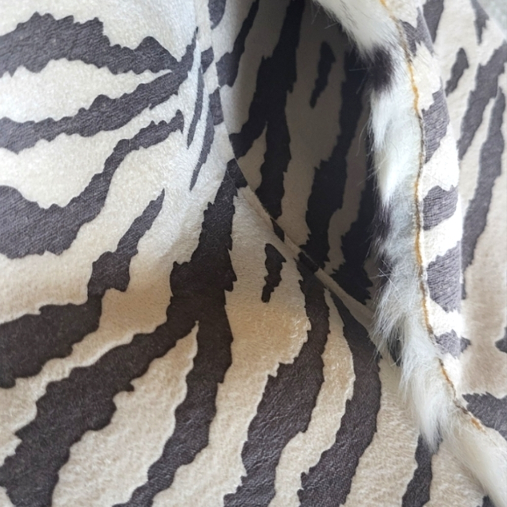 Lisa International Zebra Faux Suede Sweater Zip Jacket - Picture 7 of 10